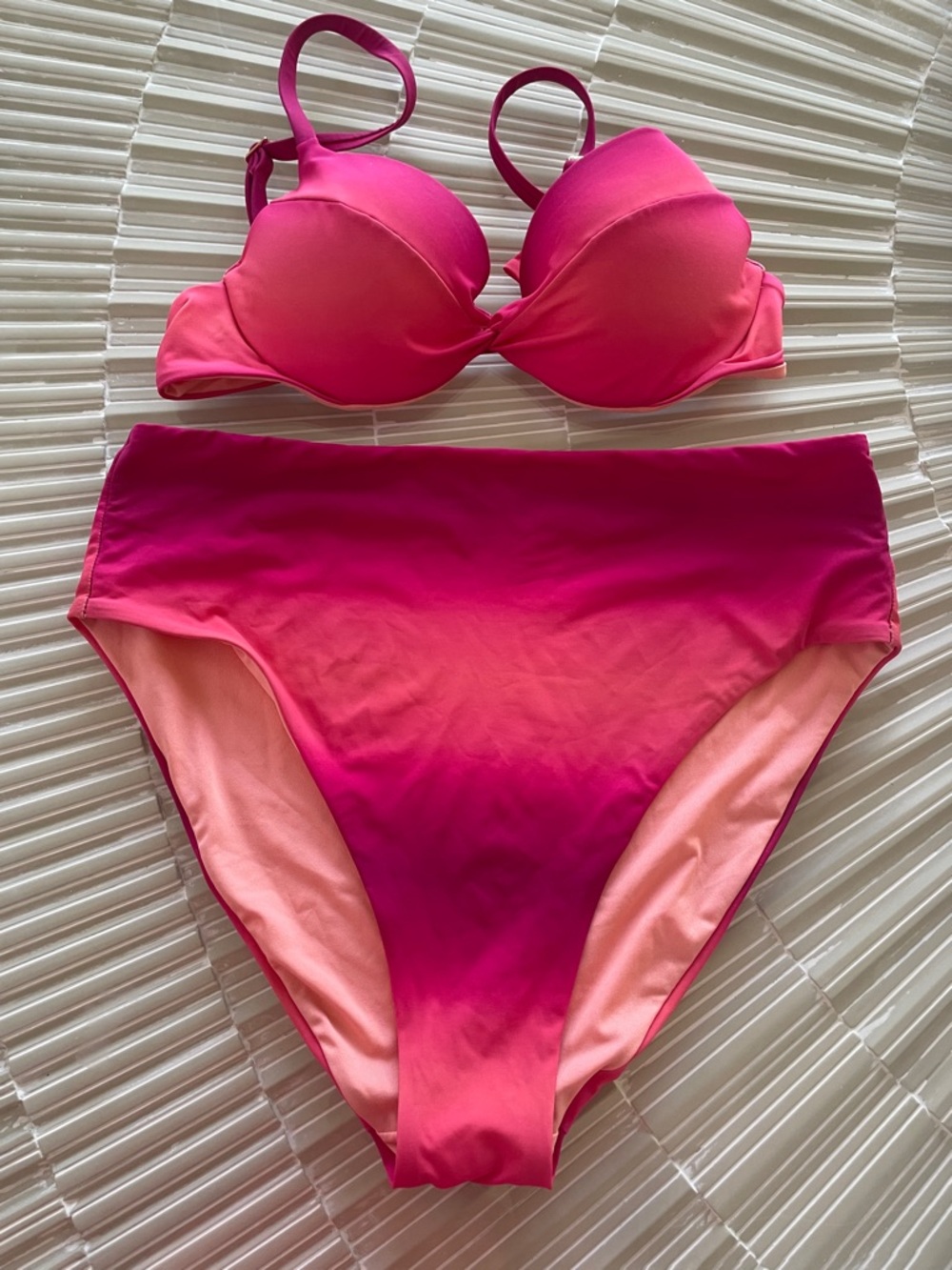 Victoria's Secret Pink to Coral Ombre Bikini Set